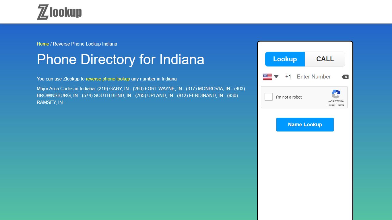 Reverse Phone Lookup Indiana | ZLOOKUP